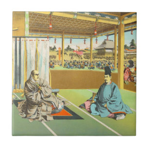 Azulejo De Cerámica Taira ningún arte histórico del shogún japonés