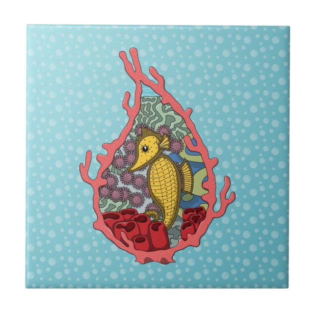 Azulejo De Cerámica Tanga el caballito de mar (Frente)