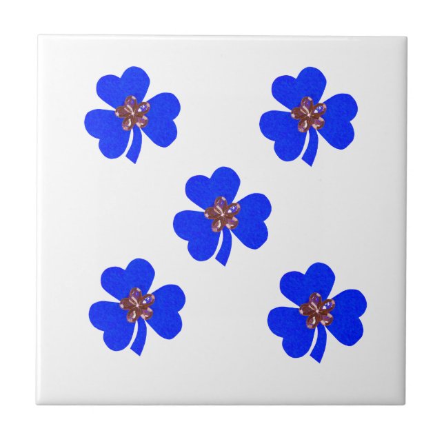 Azulejo De Cerámica Tapa azul primaveral para la cocina (Frente)