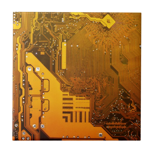 Azulejo De Cerámica tarjeta de circuitos electrónicos amarillos.JPG (Frente)