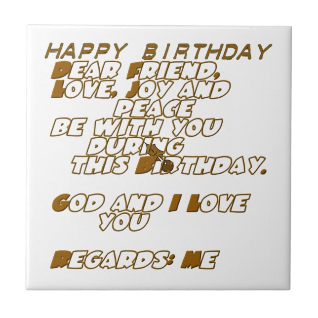 Azulejo De Cerámica Tarjeta de cumpleaños para un amigo cristiano (Frente)