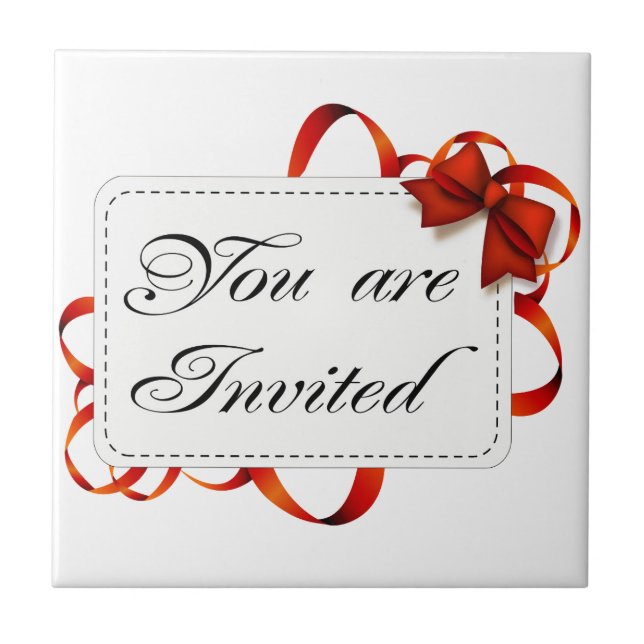 Azulejo De Cerámica Tarjeta de invitación >> Está invitado (Frente)
