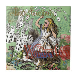Azulejo De Cerámica tarjetas alice conejo de sombrerero de wonderland