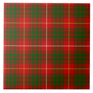 Azulejo De Cerámica Tartan Bruce rojo verde a cuadros