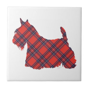 Azulejo De Cerámica Tartan Stewart Terrier Escocés