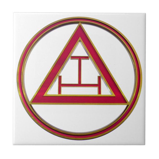 Azulejo De Cerámica Tau real del triple del arco (Frente)