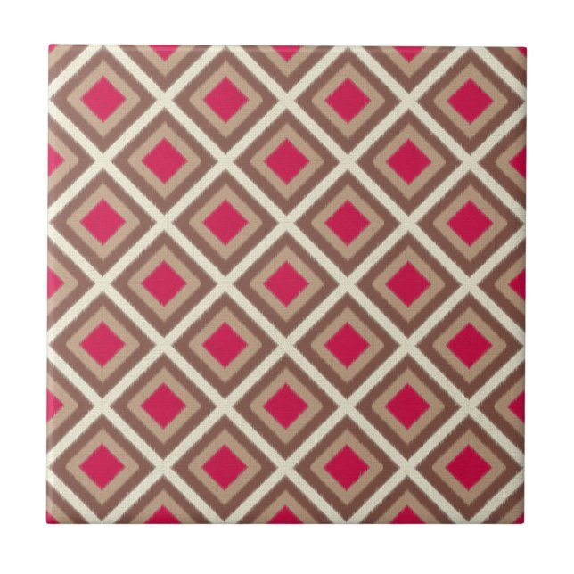Azulejo De Cerámica Taupe, Taupe ligero, Taylor de Ikat caliente (Frente)