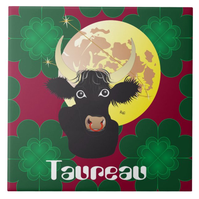 Azulejo De Cerámica Taureau 21 avril 20 Carreaux Mai au (Frente)