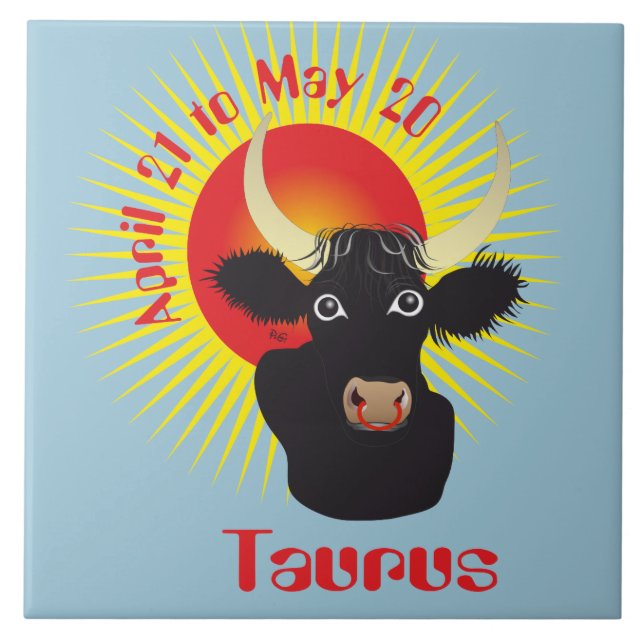 Azulejo De Cerámica Taurus el abril 21 to May 20 Tile (Frente)