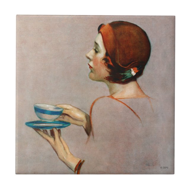 Azulejo De Cerámica Taza de Java (Frente)