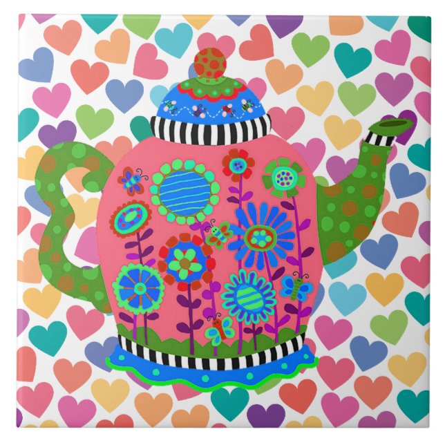 Azulejo De Cerámica Té Trivet (Frente)