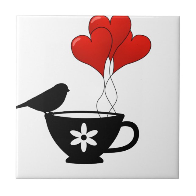 Azulejo De Cerámica Teacup of Hearts (Frente)
