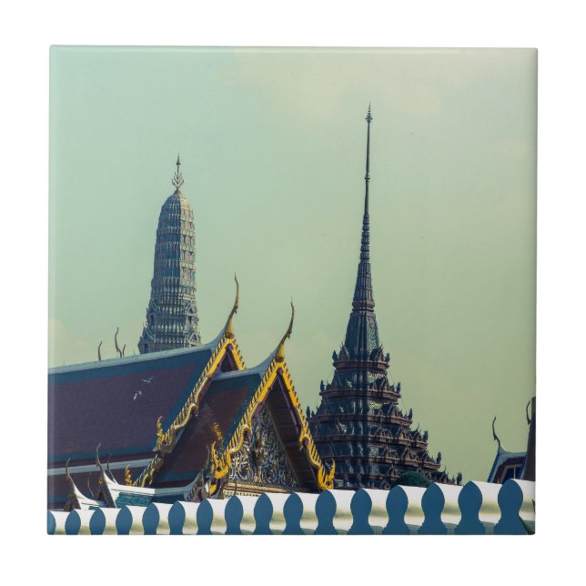 Azulejo De Cerámica Techos del Gran Palacio de Bangkok Tailandia (Frente)