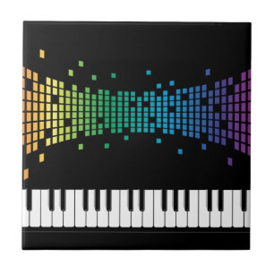 Azulejo De Cerámica Teclado instrumental de piano musical multicolor