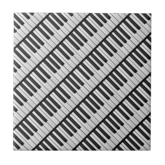 Azulejo De Cerámica Teclas de piano en blanco y negro