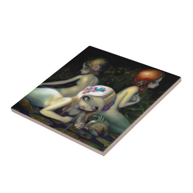 Azulejo De Cerámica "Teja de Elementals del agua" (Lado)