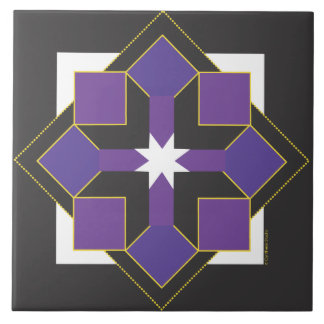 Azulejo De Cerámica Teja, Trivet o top del bloque de la estrella -