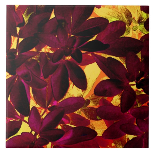 Azulejo De Cerámica Tejido cerámico de Choisya Autumn (Frente)