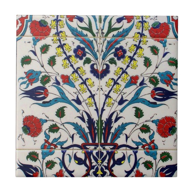 Azulejo De Cerámica Tejido de arte folclórico colorido (Frente)