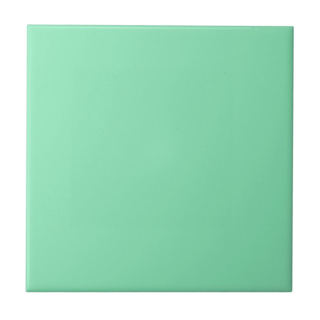 Azulejo De Cerámica Tejido de cerámica verde de menta sólida (Frente)