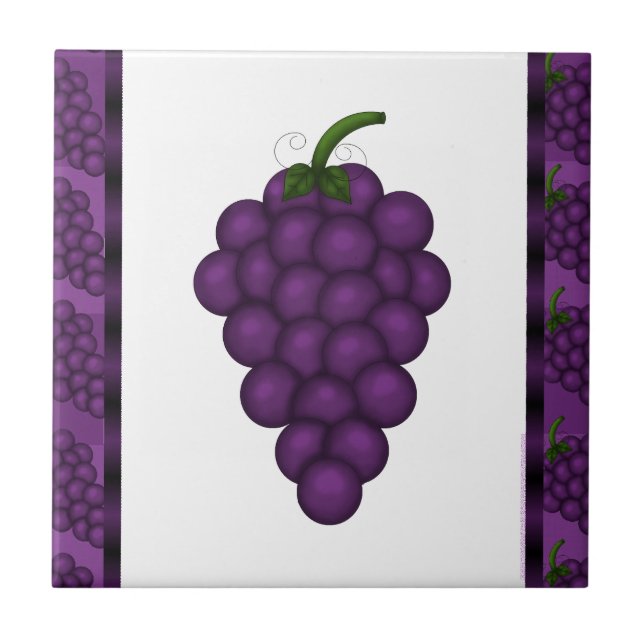 Azulejo De Cerámica Tejido de cocina de uva (Frente)