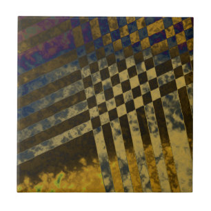 Azulejo De Cerámica Tejido de oro