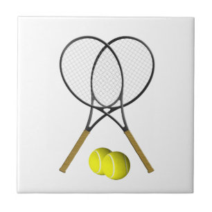 Azulejo De Cerámica Tema de deporte de tenis de dobles