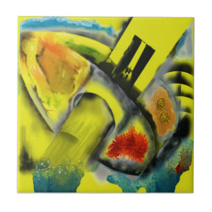 Azulejo De Cerámica Tempestad - extracto de Digitaces con el fondo