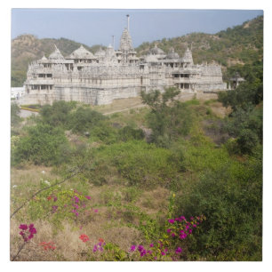 Azulejo De Cerámica Templo Jain de Ranakpur, Ranakpur, Rajasthan, Indi