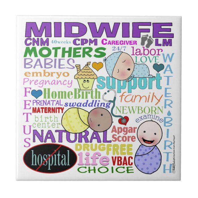 Azulejo De Cerámica Terminología de Midwifery - Arte en el metro (Frente)