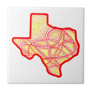 Azulejo De Cerámica Texas Scribbleprints Art