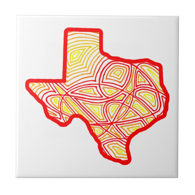 Azulejo De Cerámica Texas Scribbleprints Art (Frente)