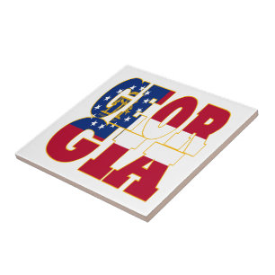 Azulejo De Cerámica texto de la bandera de Georgia