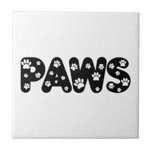 Azulejo De Cerámica Texto Personalizado de las garras de perro