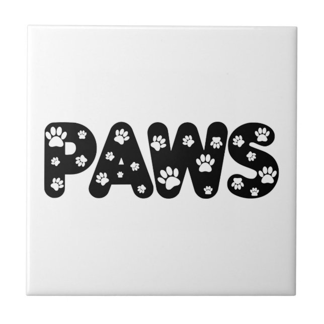 Azulejo De Cerámica Texto Personalizado de las garras de perro (Frente)