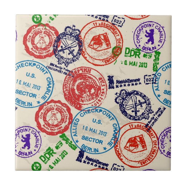 Azulejo De Cerámica Textura con los sellos reales (Frente)