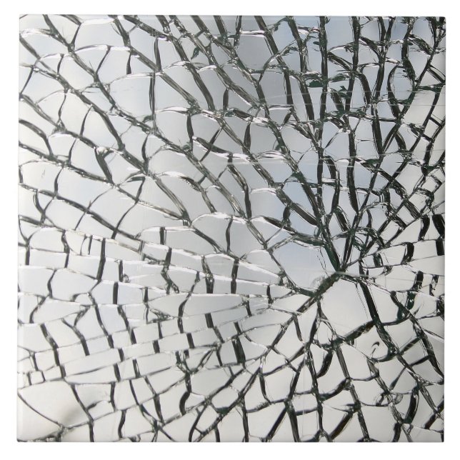 Azulejo De Cerámica Textura de cristal rota (Frente)