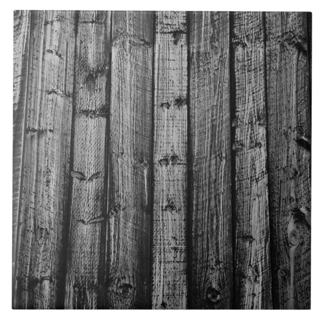 Azulejo De Cerámica Textura de madera resistida gris de los tableros (Frente)