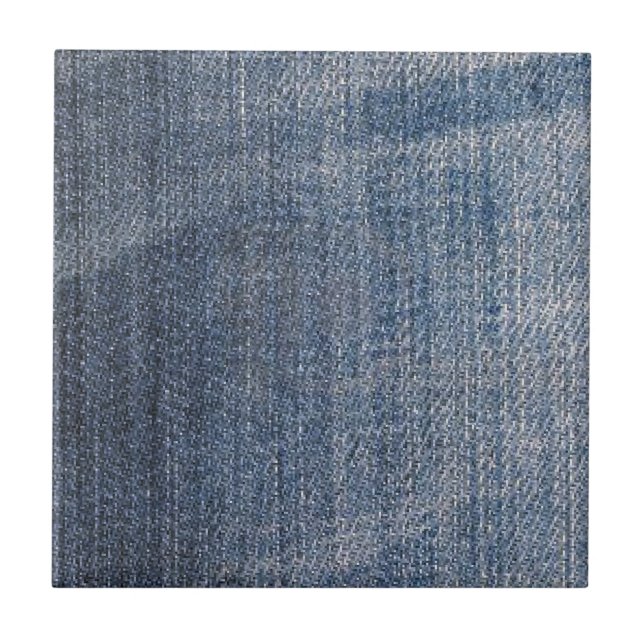 Azulejo De Cerámica textura de tela de vaqueros de denim azul (Frente)