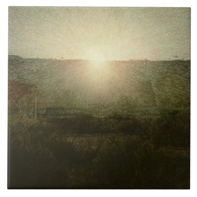 Azulejo De Cerámica The Sun (sol naciente) 1904 (aceite en lona) (Frente)