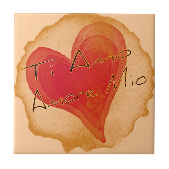 Azulejo De Cerámica Ti Amo Amore Mio (Frente)
