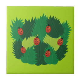 Azulejo De Cerámica Tiempo de primavera de las hojas y de las