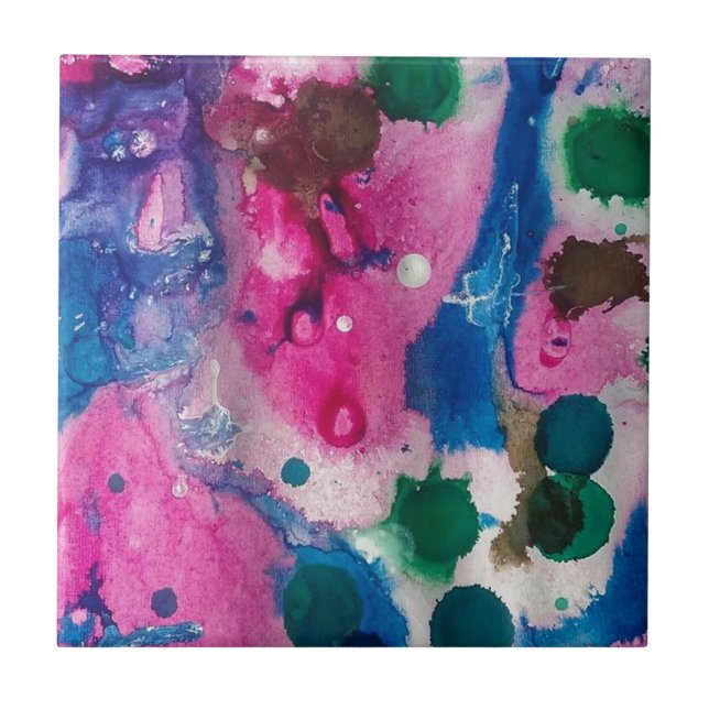 Azulejo De Cerámica Tiempo de reproducción con tinta (Frente)