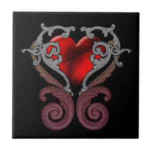 Azulejo De Cerámica Tienes Mi Corazón (Rojo)