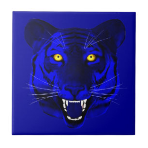 Azulejo De Cerámica Tigre azul