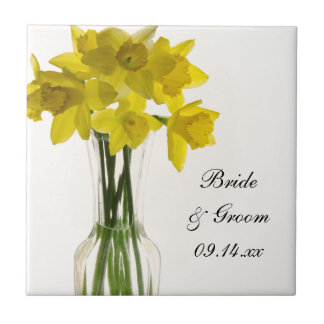 Azulejo De Cerámica Tile Boda de Daffodils Amarillos