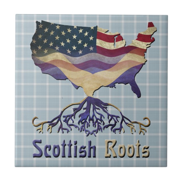 Azulejo De Cerámica Tile cerámico de diseño americano escocés (Frente)