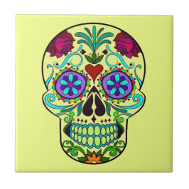 Azulejo De Cerámica Tile cerámico del Día de la Calavera Muerta 4 x 4