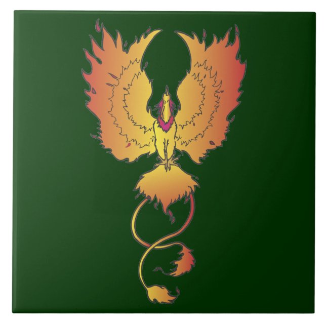 Azulejo De Cerámica Tile de acento decorativo Phoenix en ascenso (Frente)