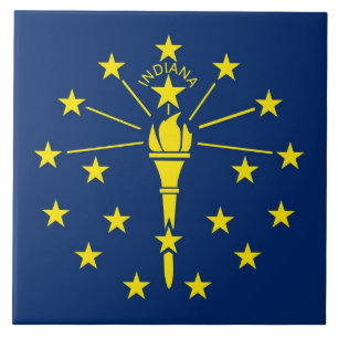Azulejo De Cerámica Tile de bandera del estado de Indiana